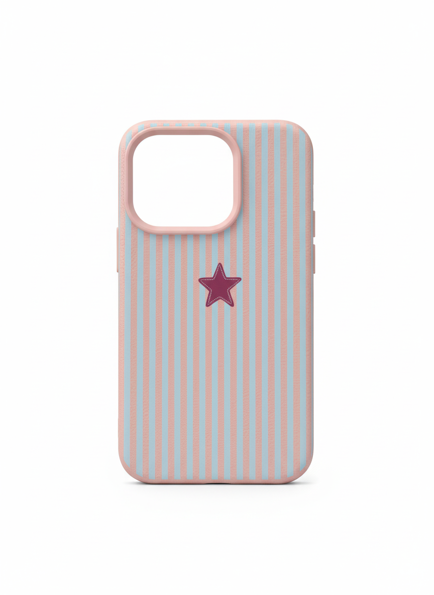Blue Striped Star Lichee Pattern Phone Case