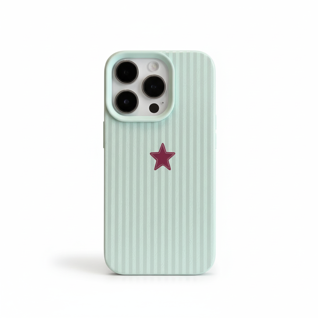 Blue Striped Star Lichee Pattern Phone Case