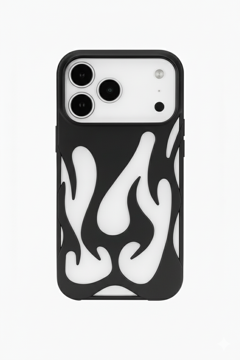 3D Flame Pattern Hollow Slim Phone Case