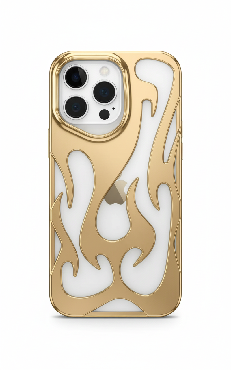 3D Flame Pattern Hollow Slim Phone Case