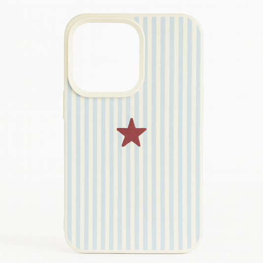 Blue Striped Star Lichee Pattern Phone Case