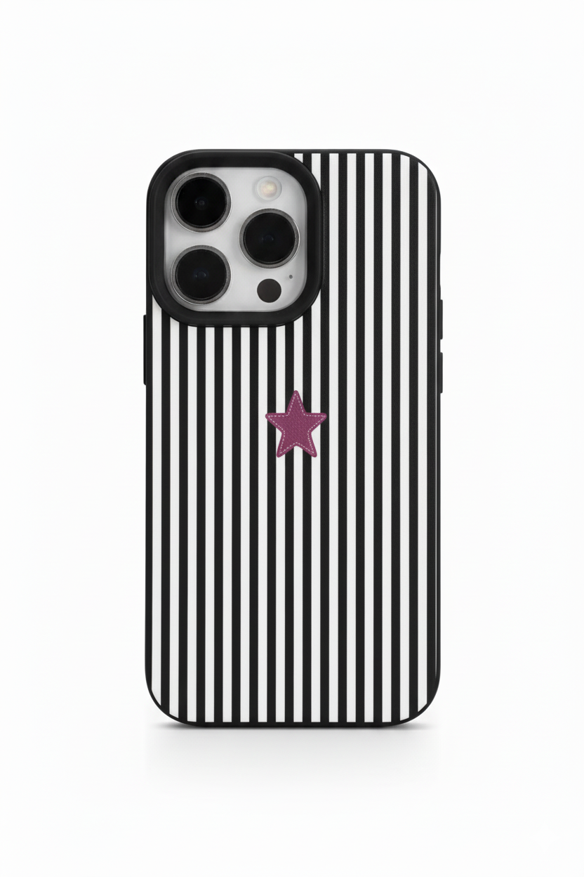 Blue Striped Star Lichee Pattern Phone Case