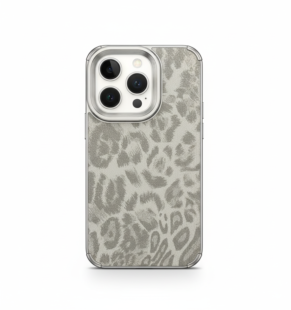 Slim Plating Retro Leopard Print Phone Case