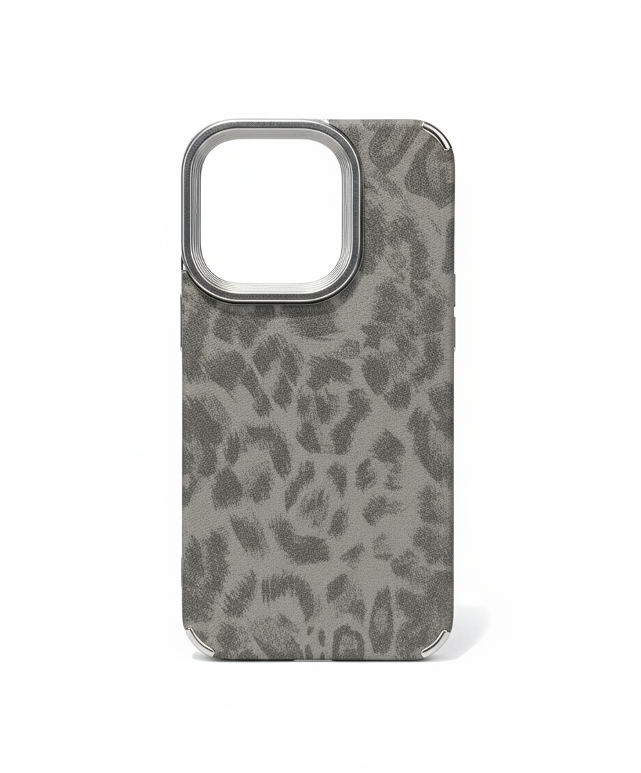 Slim Plating Retro Leopard Print Phone Case