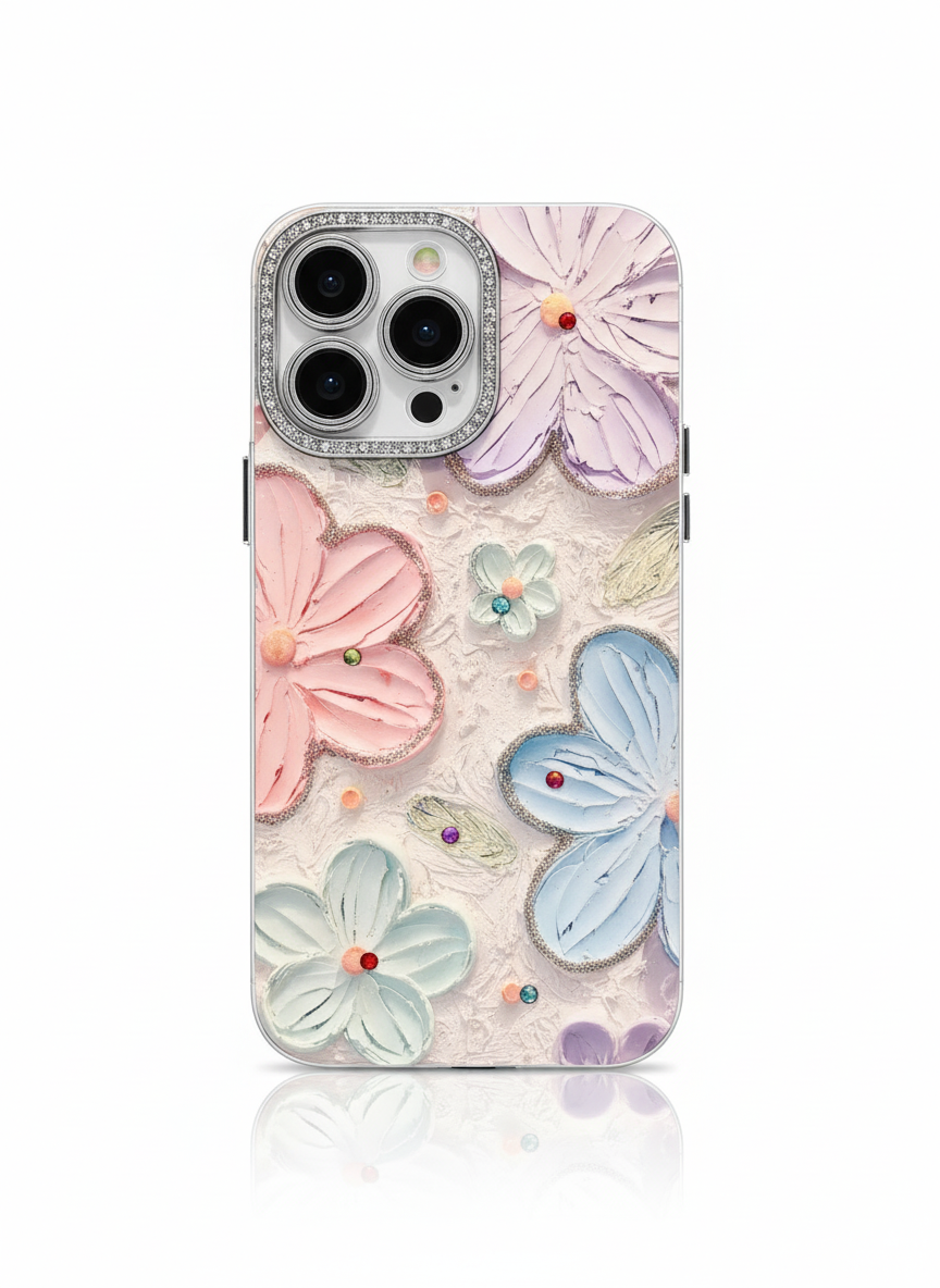 Luxury Flower Glitter Laser Phone Case