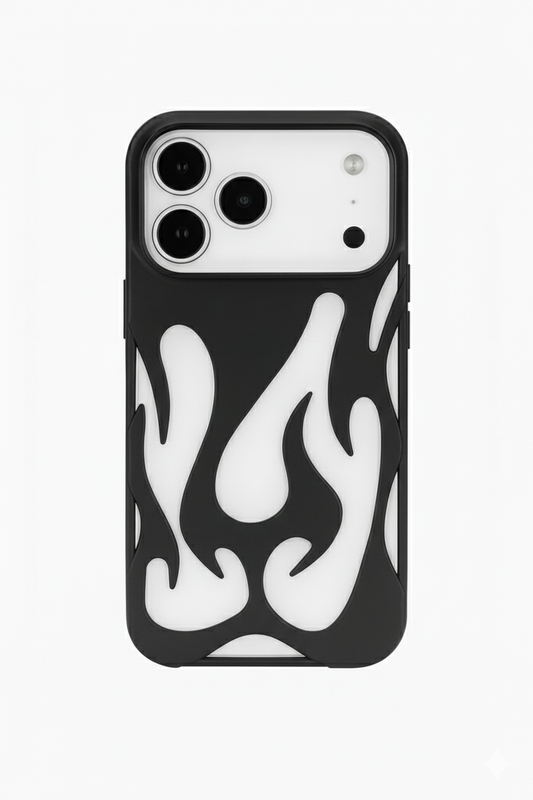 3D Flame Pattern Hollow Slim Phone Case