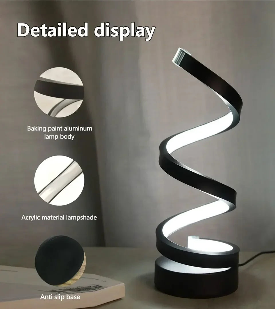 Spiral LED Dimmable Table Lamp