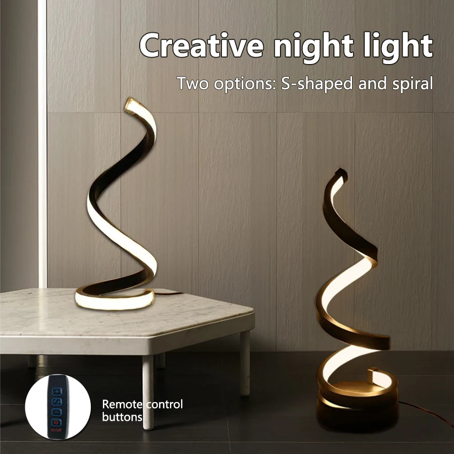 Modern USB Spiral LED Table Lamp