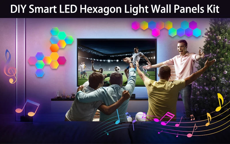 RGB LED Hexagon Light Bluetooth Indoor Wall Light
