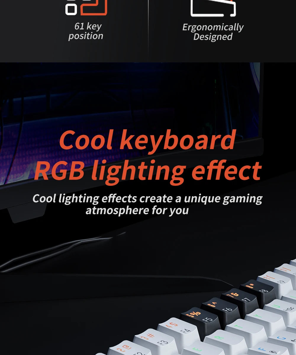 USB 61Key RGB Mechanical Gaming Keyboard