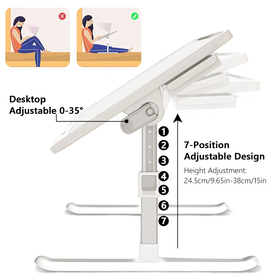 Foldable Adjustable Laptop Bed Desk