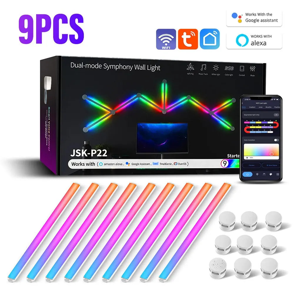 WIFI LED Smart Wall Lamp RGBIC Light Bar