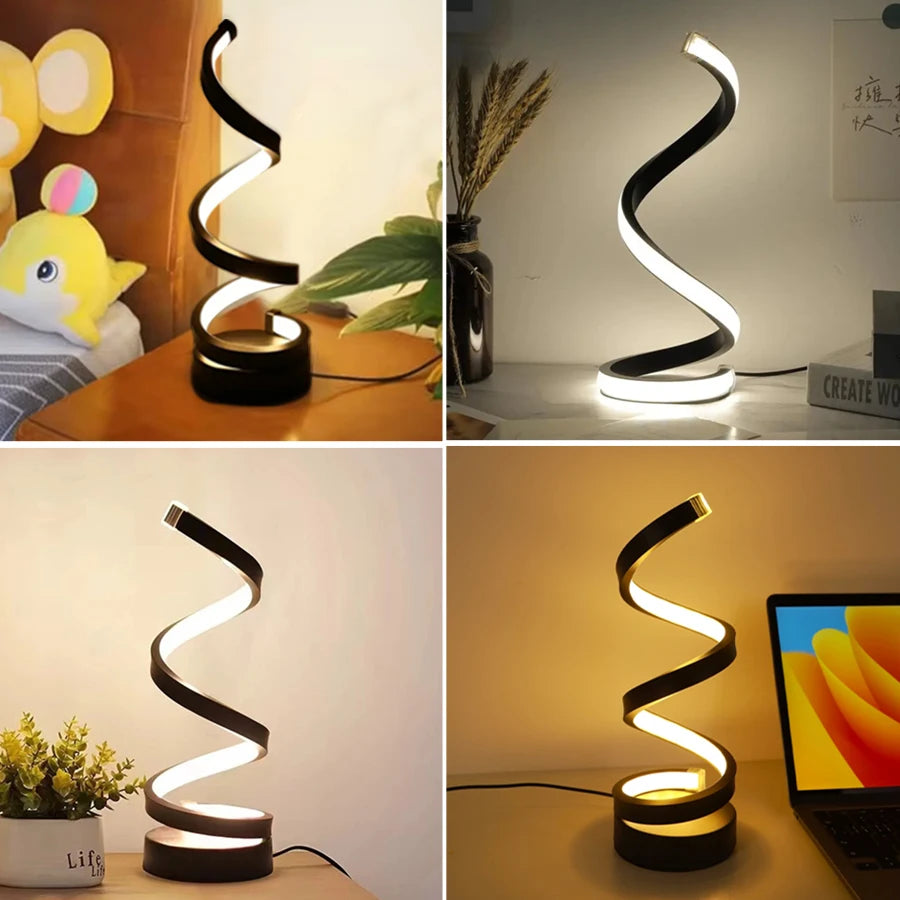 Modern USB Spiral LED Table Lamp