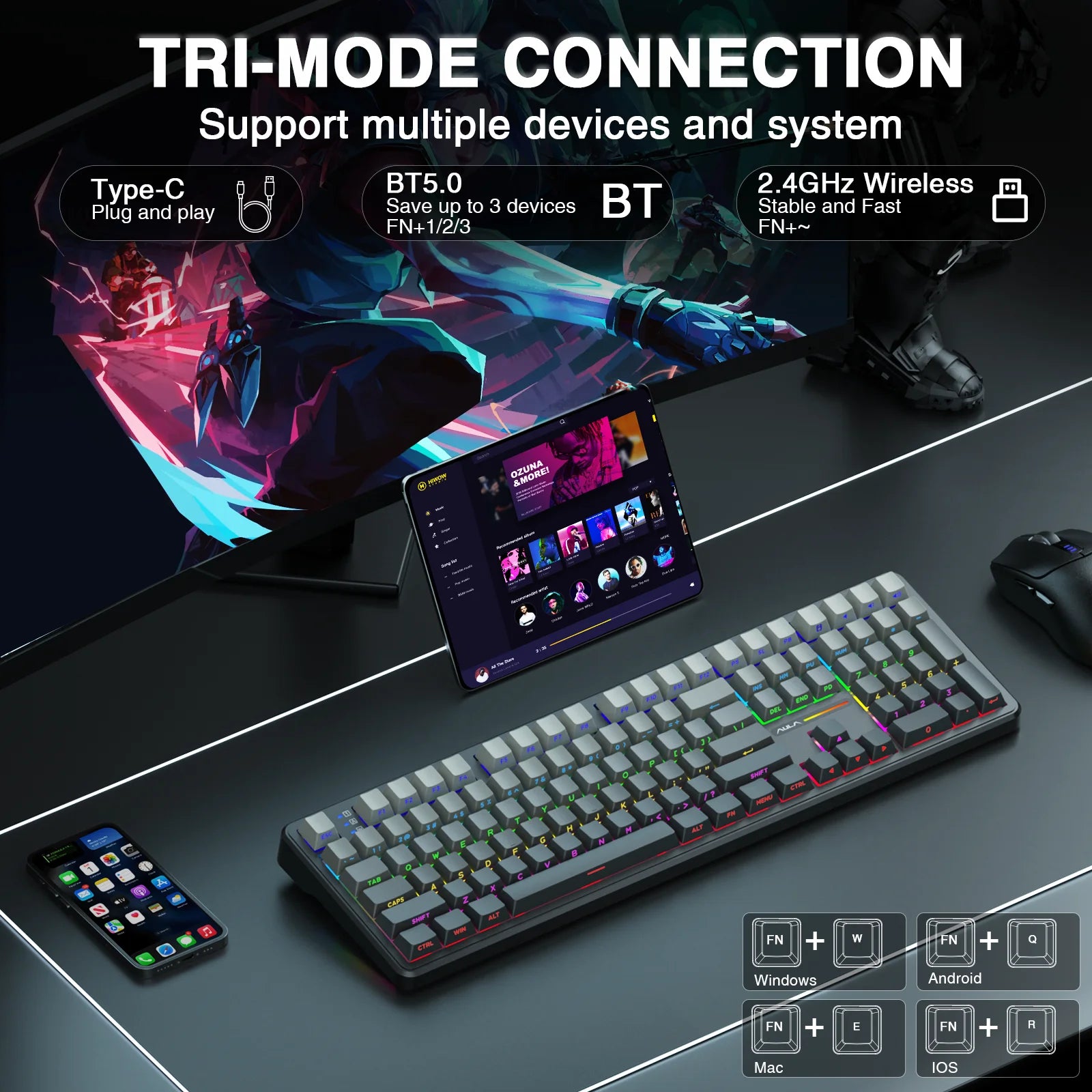 100% Layout RGB Mechanical Gaming Keyboard