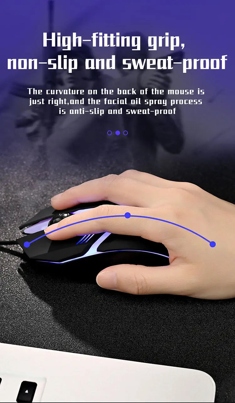 Ergonomic 4-Button RGB Gaming Mouse