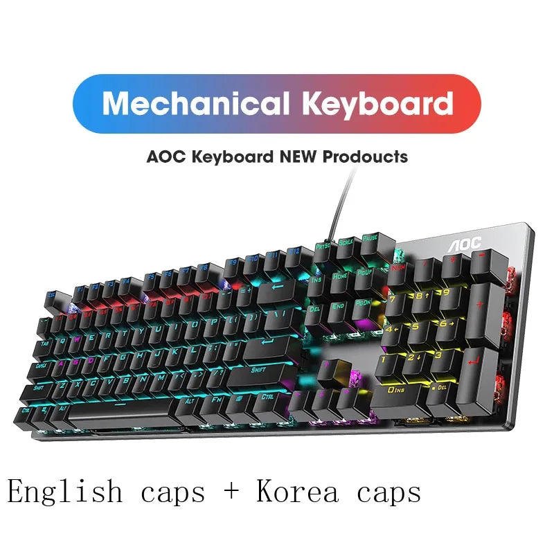 104 Keys RGB Metal Mechanical Gaming Keyboard