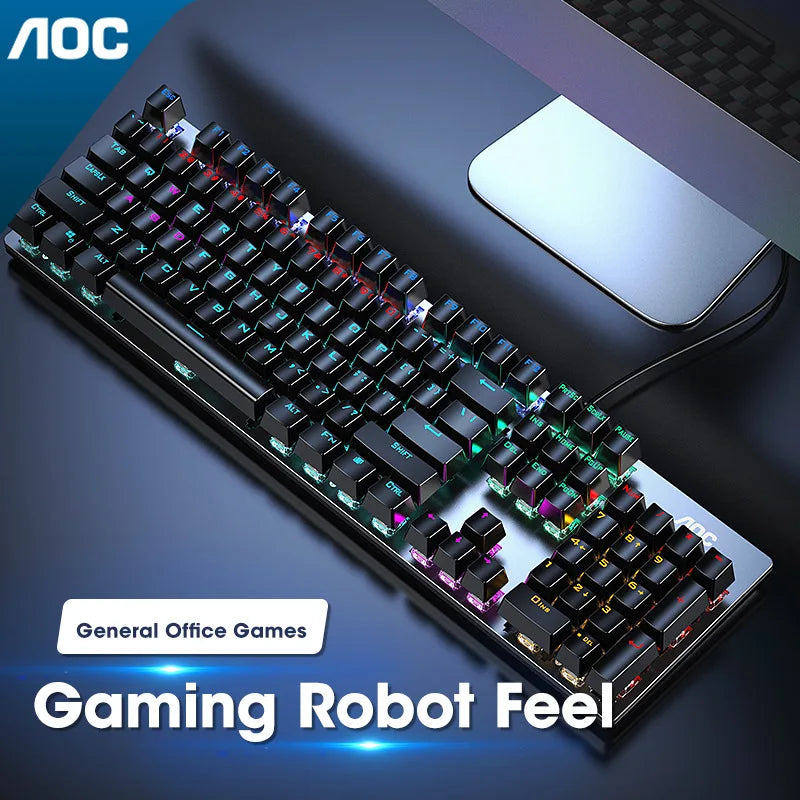 104 Keys RGB Metal Mechanical Gaming Keyboard