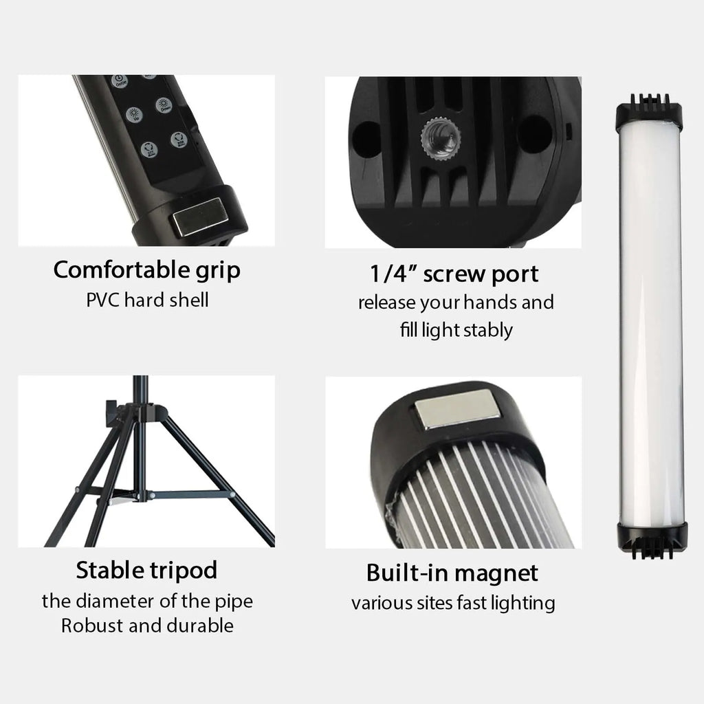 Portable RGB Magnetic LED Fill Light Stick