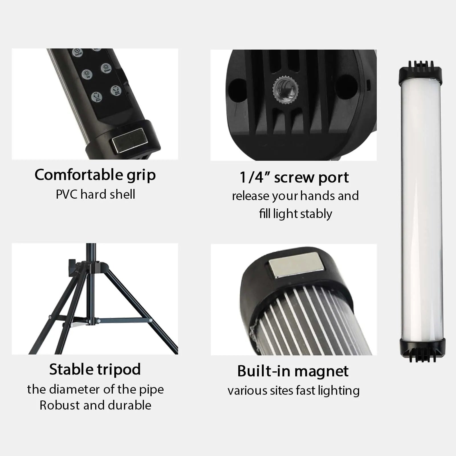 Portable RGB Magnetic LED Fill Light Stick