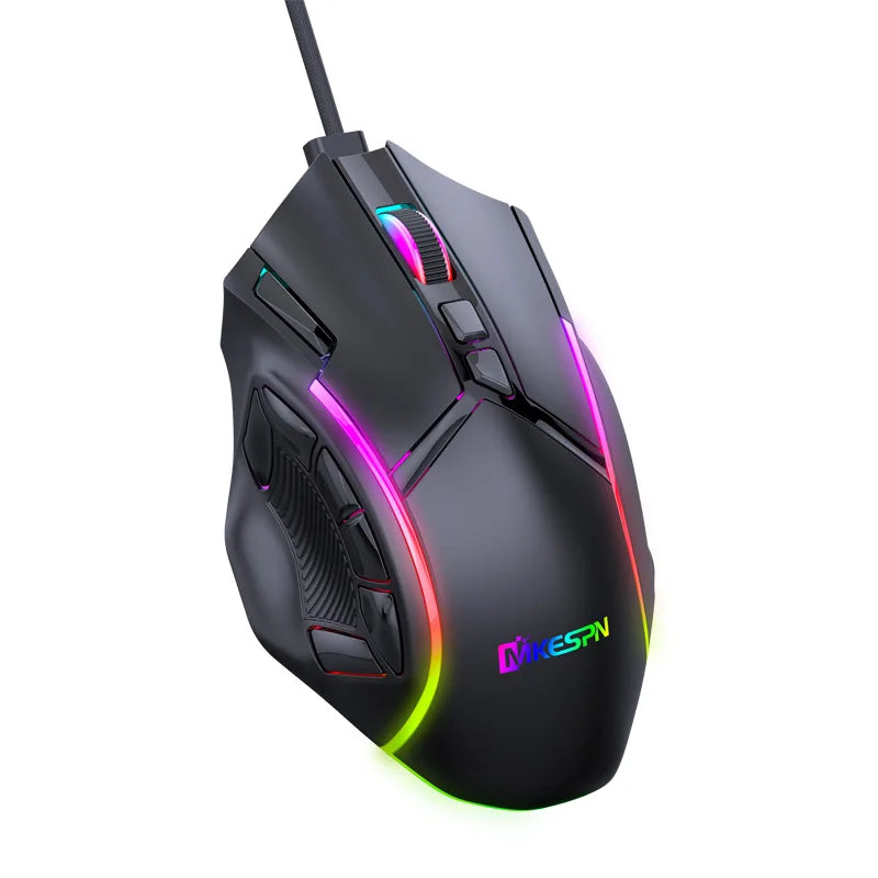 12800DPI RGB Macro Gaming Mouse with 12 Keys