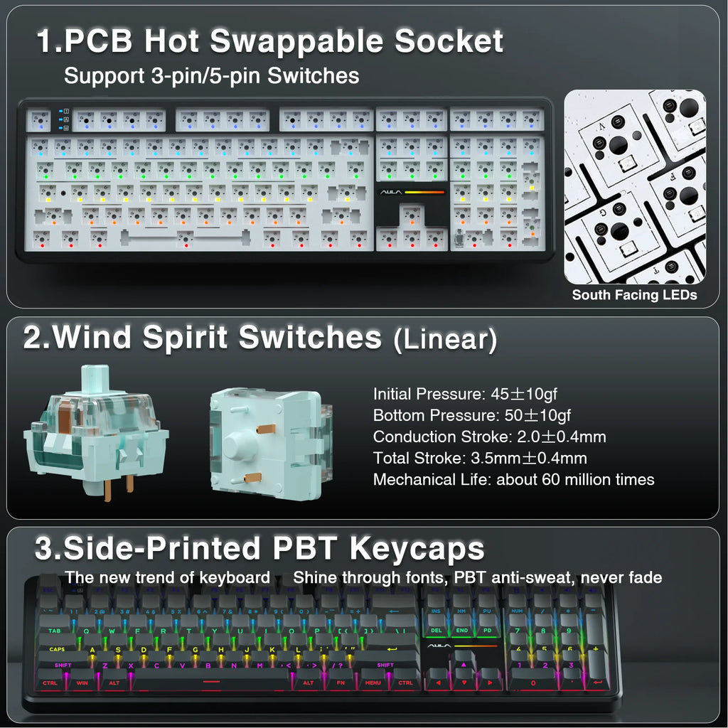 100% Layout RGB Mechanical Gaming Keyboard