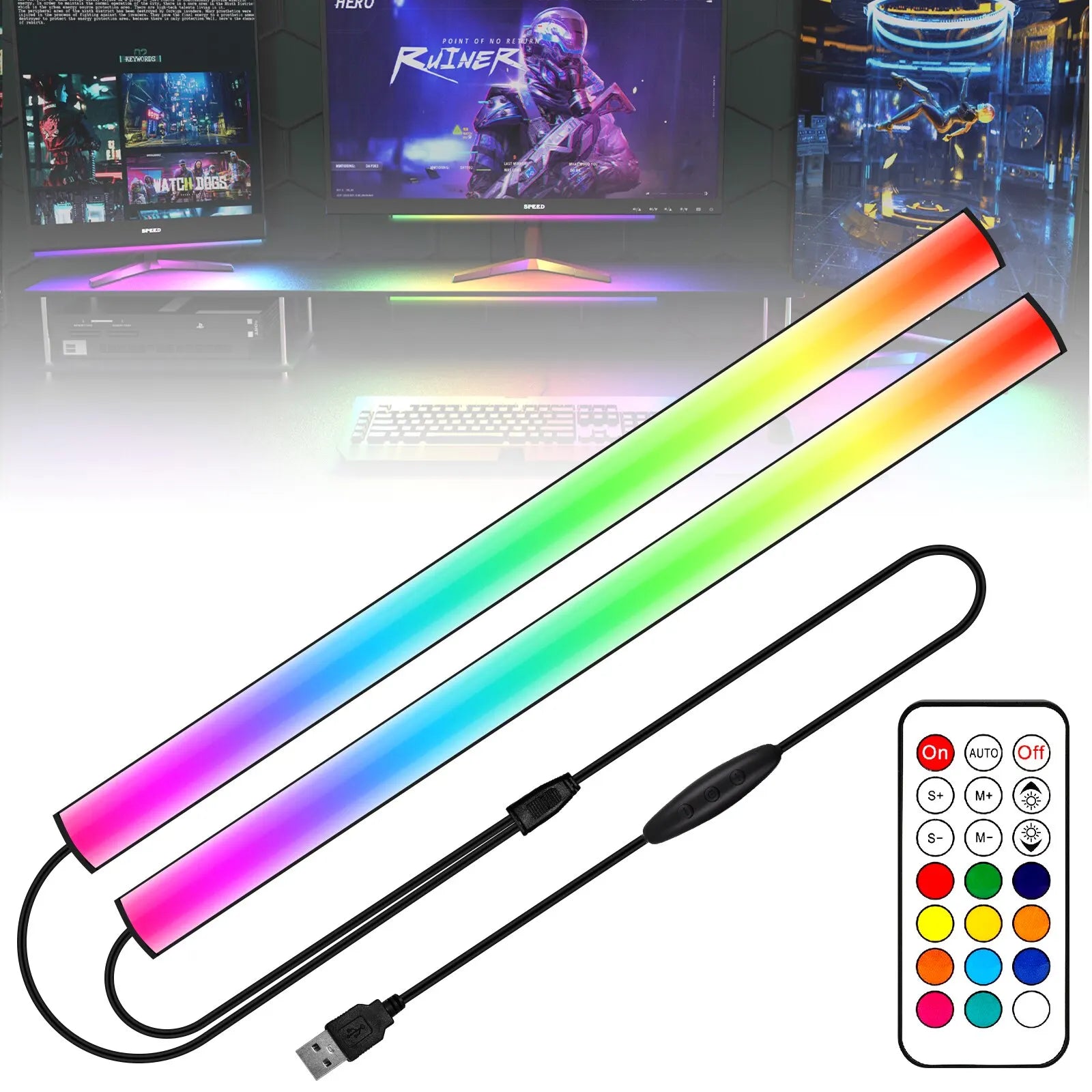 2 In1 Under Monitor Light Bar Gaming Lights