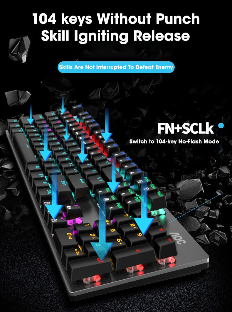 104 Keys RGB Metal Mechanical Gaming Keyboard