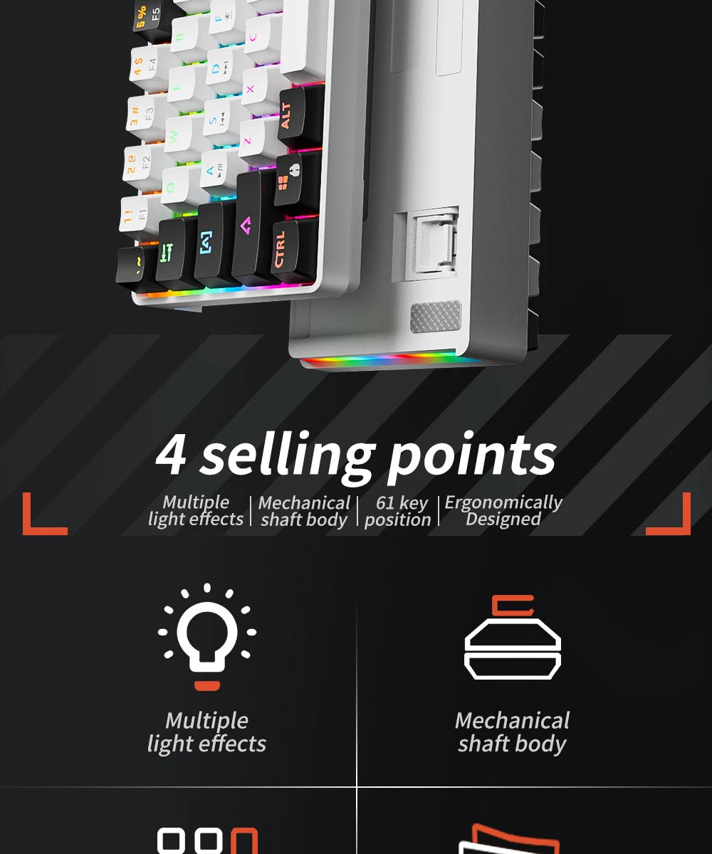 USB 61Key RGB Mechanical Gaming Keyboard