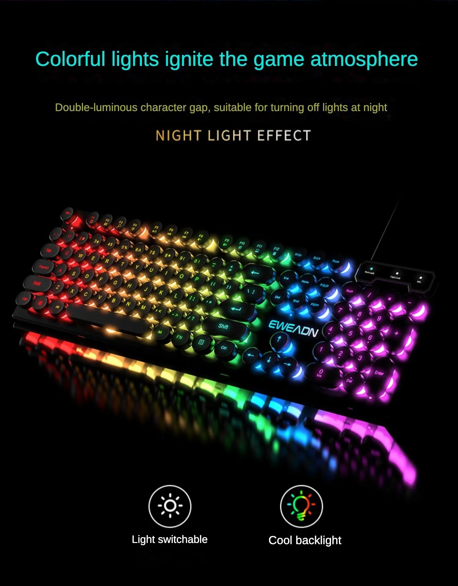 Full Size RGB Waterproof Gaming Keyboard