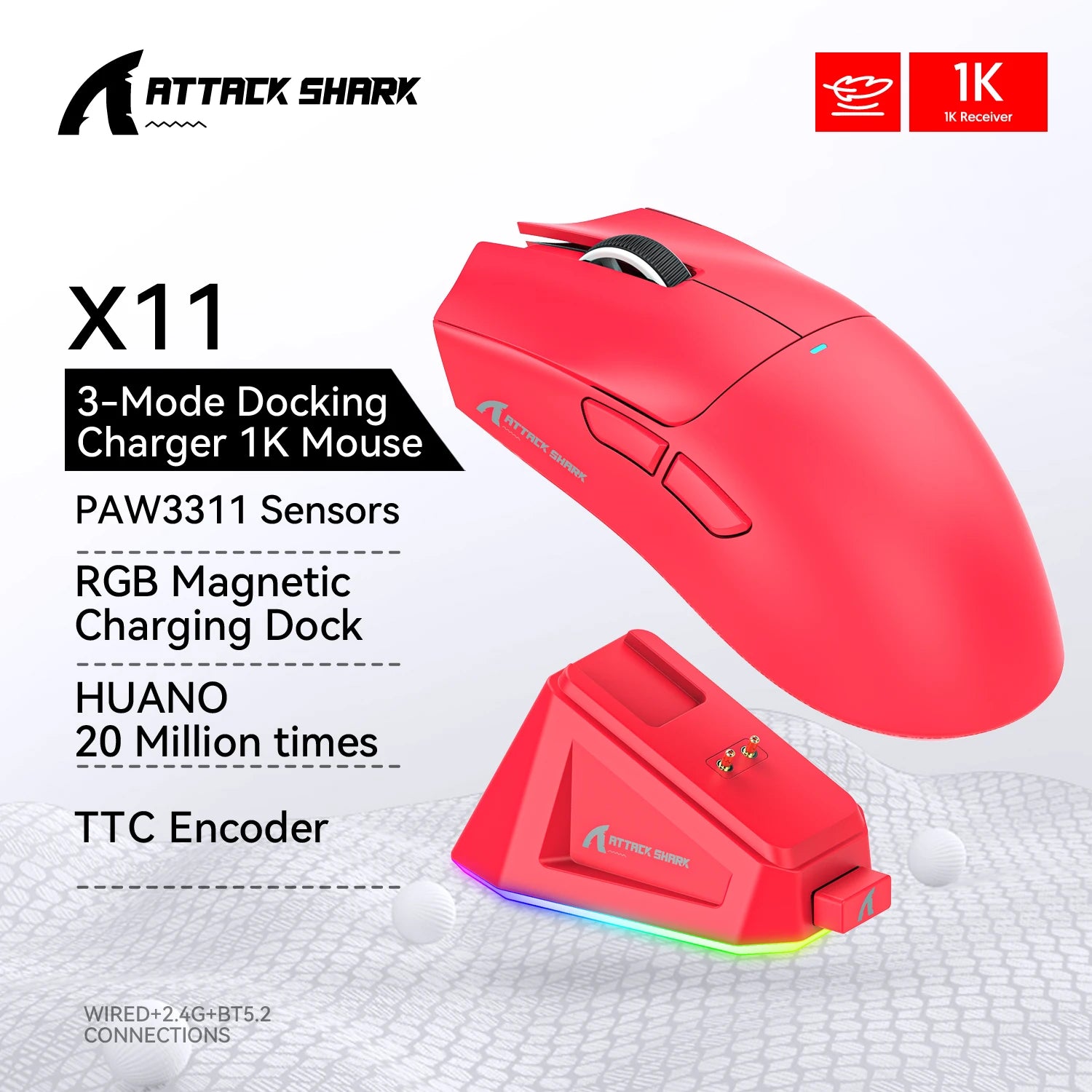 Attack Shark X11 RGB Wireless Gaming Mouse