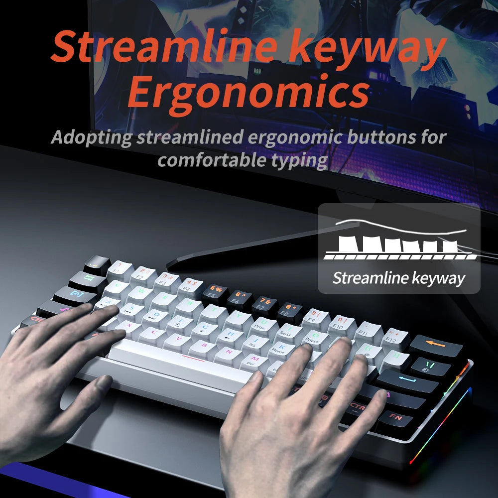USB 61Key RGB Mechanical Gaming Keyboard