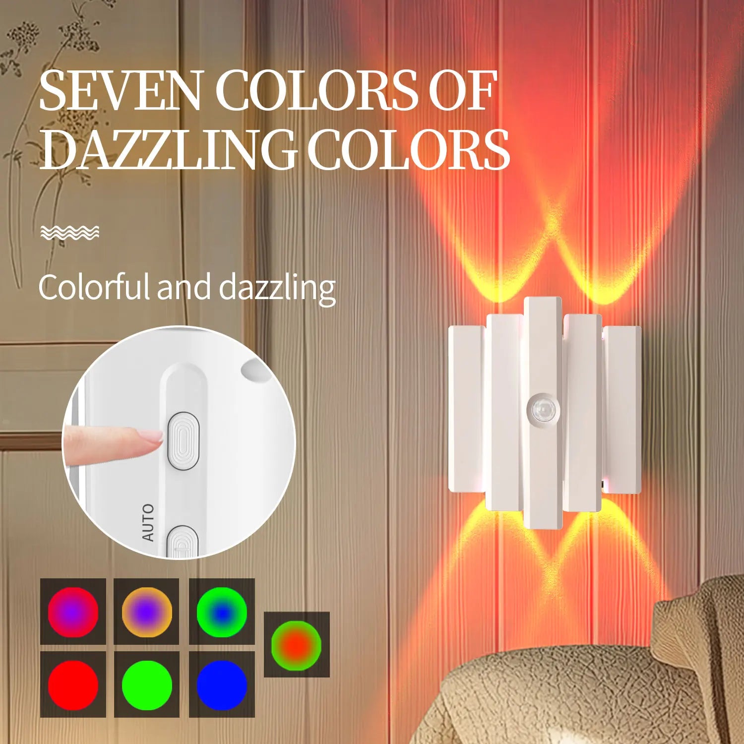 RGB Gradient Motion Sensor Wall Lamp