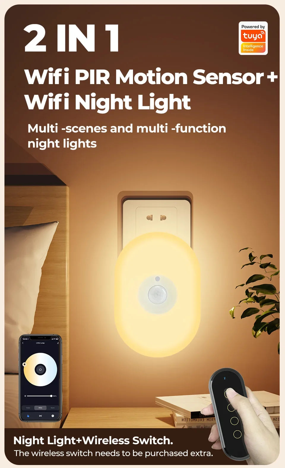 Smart WiFi RGB Motion Sensor Wall Lamp