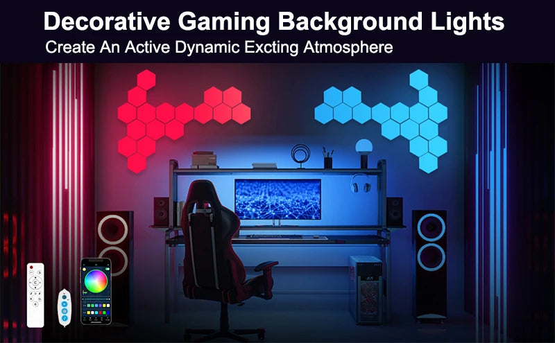 RGB LED Hexagon Light Bluetooth Indoor Wall Light