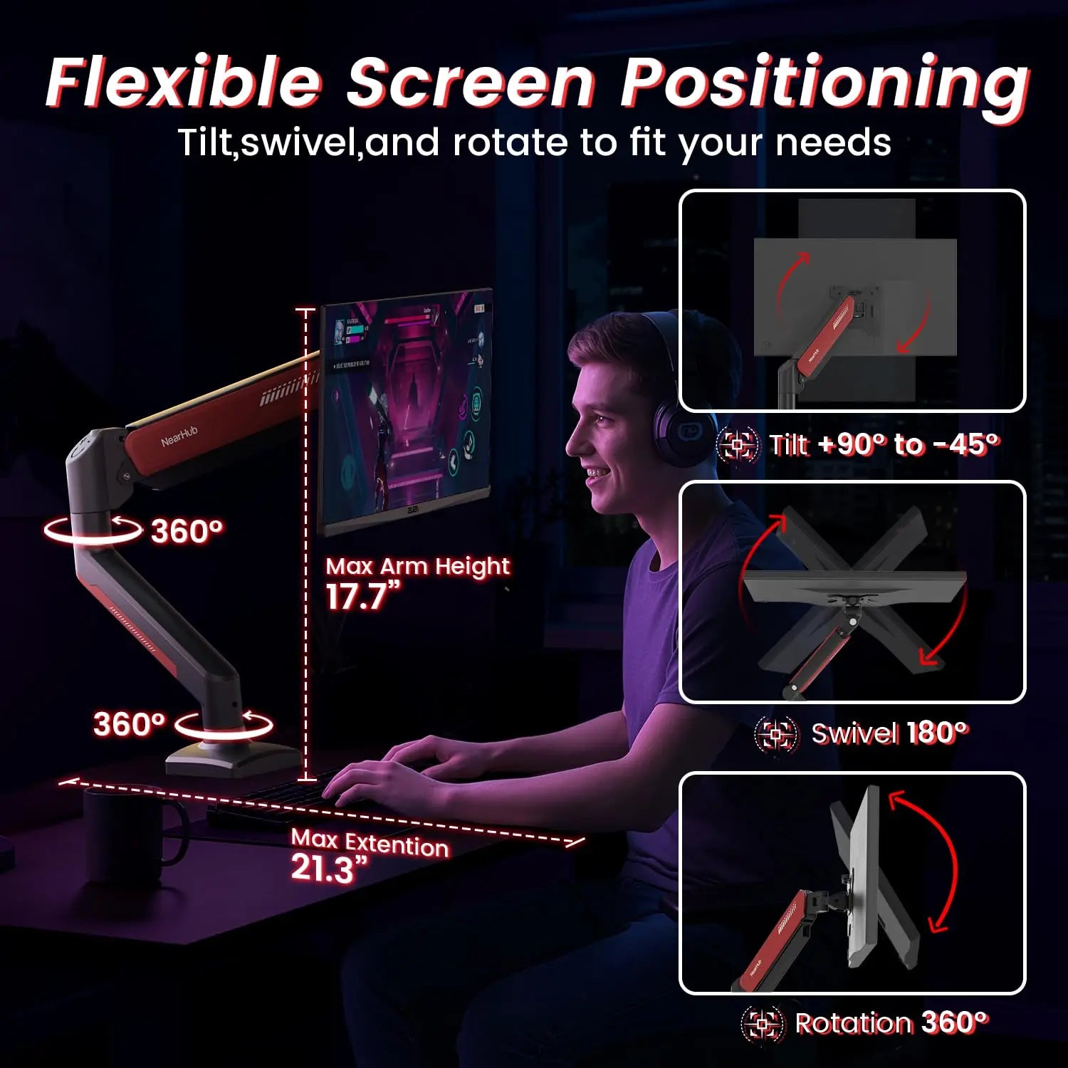 Nearhub MS-001 Single Monitor Arm Mount