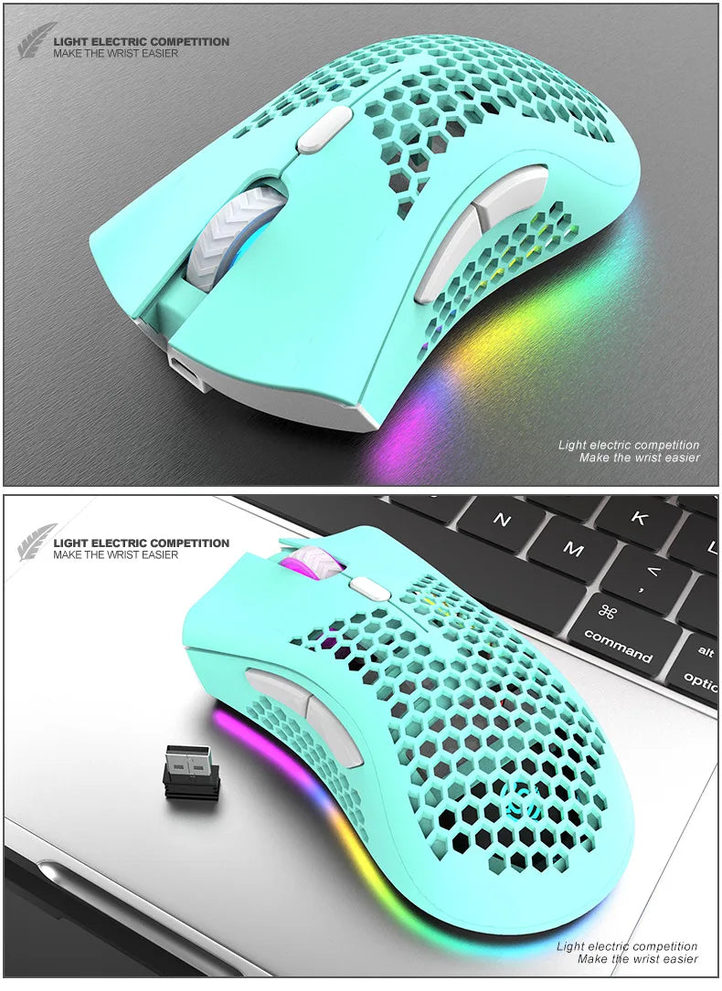 BM600 RGB Rechargeable Honeycomb Gaming Mouse