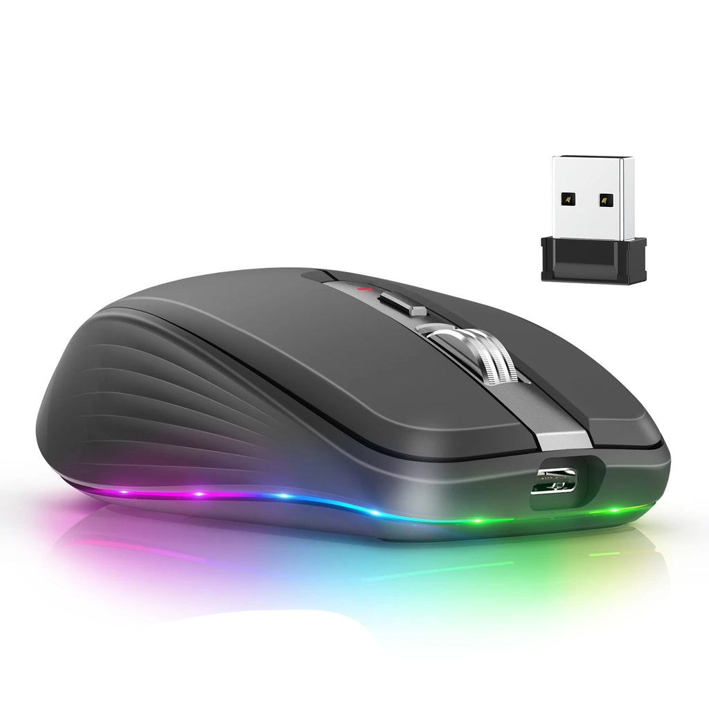 Dual Mode RGB Wireless Bluetooth Rechargeable Mouse