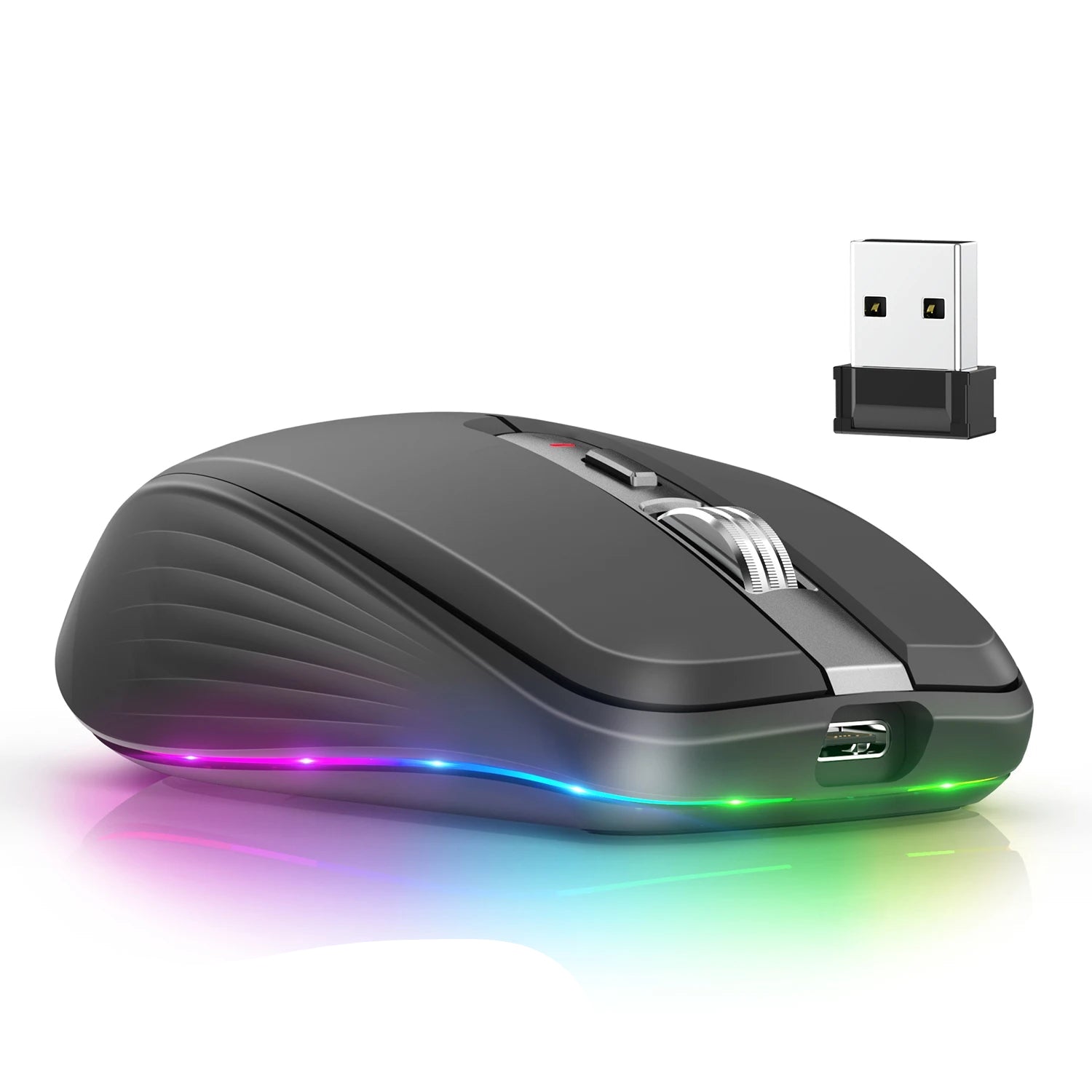 Dual Mode RGB Wireless Bluetooth Rechargeable Mouse