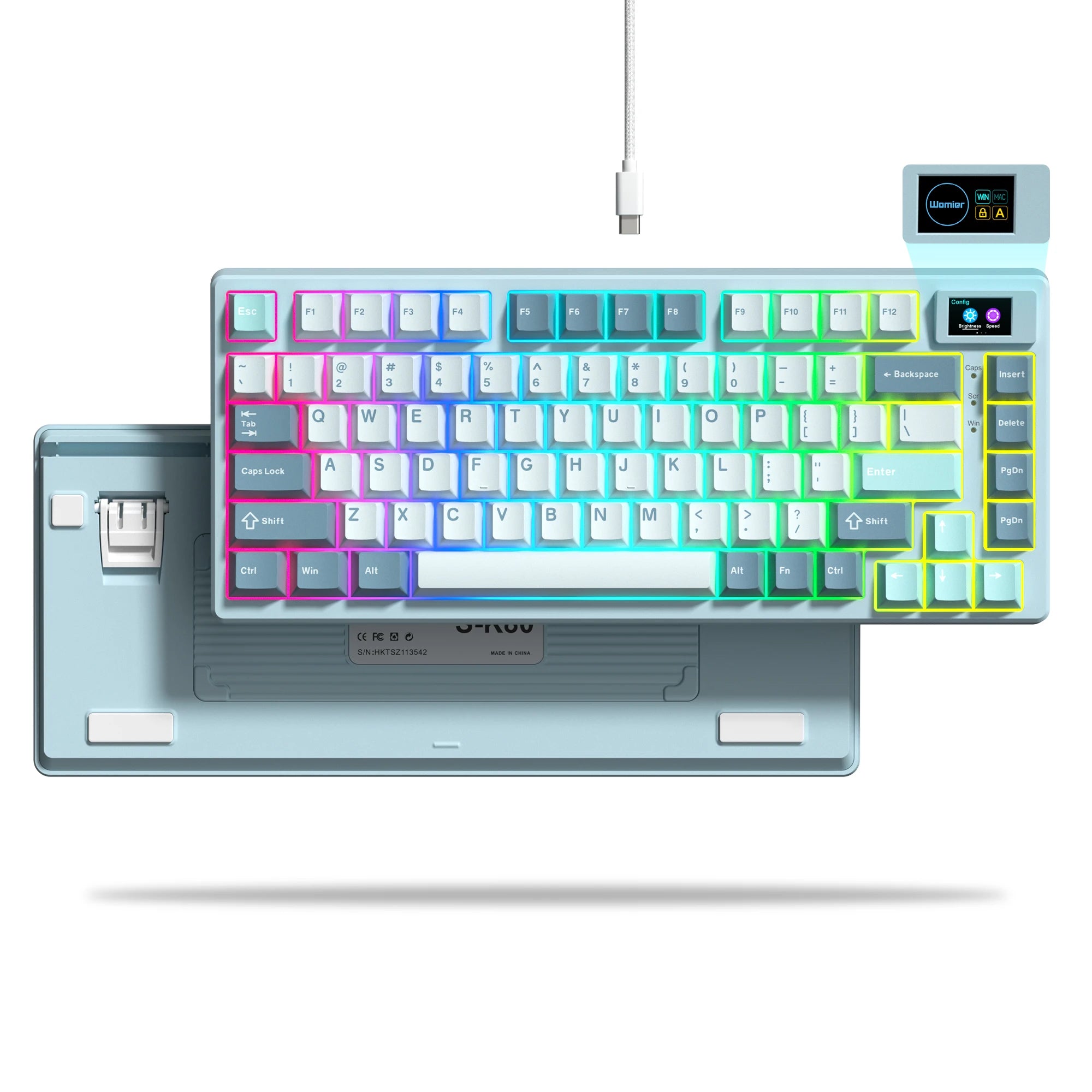 Wired OLED RGB Hot-Swappable Gaming Keyboard