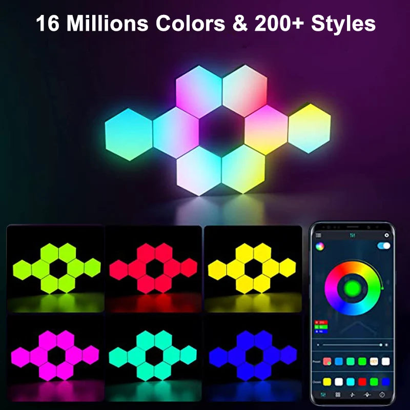 RGB LED Hexagon Light Bluetooth Indoor Wall Light