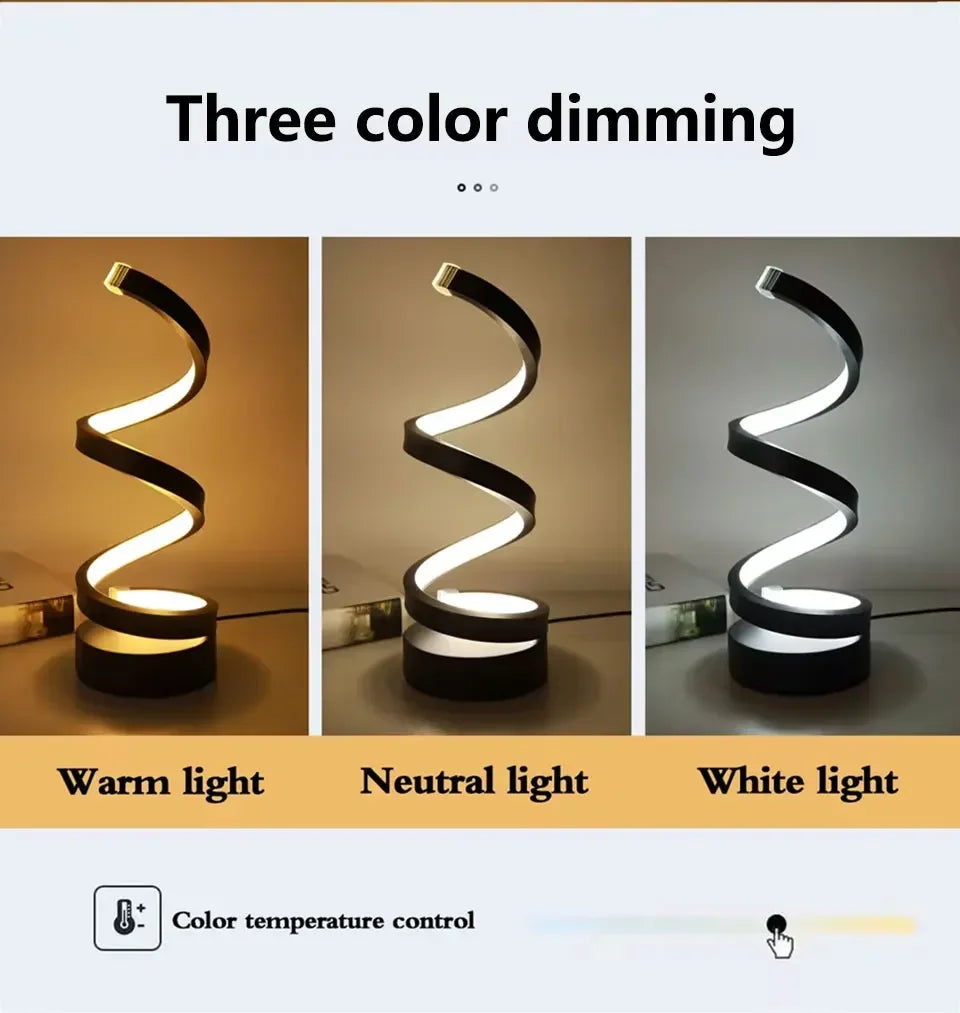 Spiral LED Dimmable Table Lamp