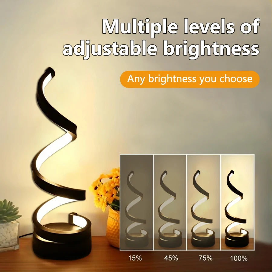 Modern USB Spiral LED Table Lamp