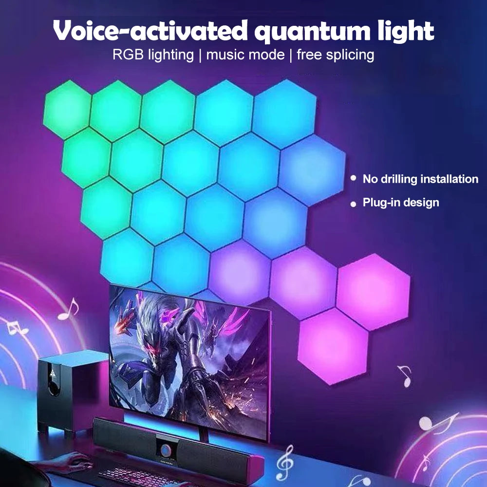 RGB Hexagonal Quantum Lamp LED Smart Wall Panels Light