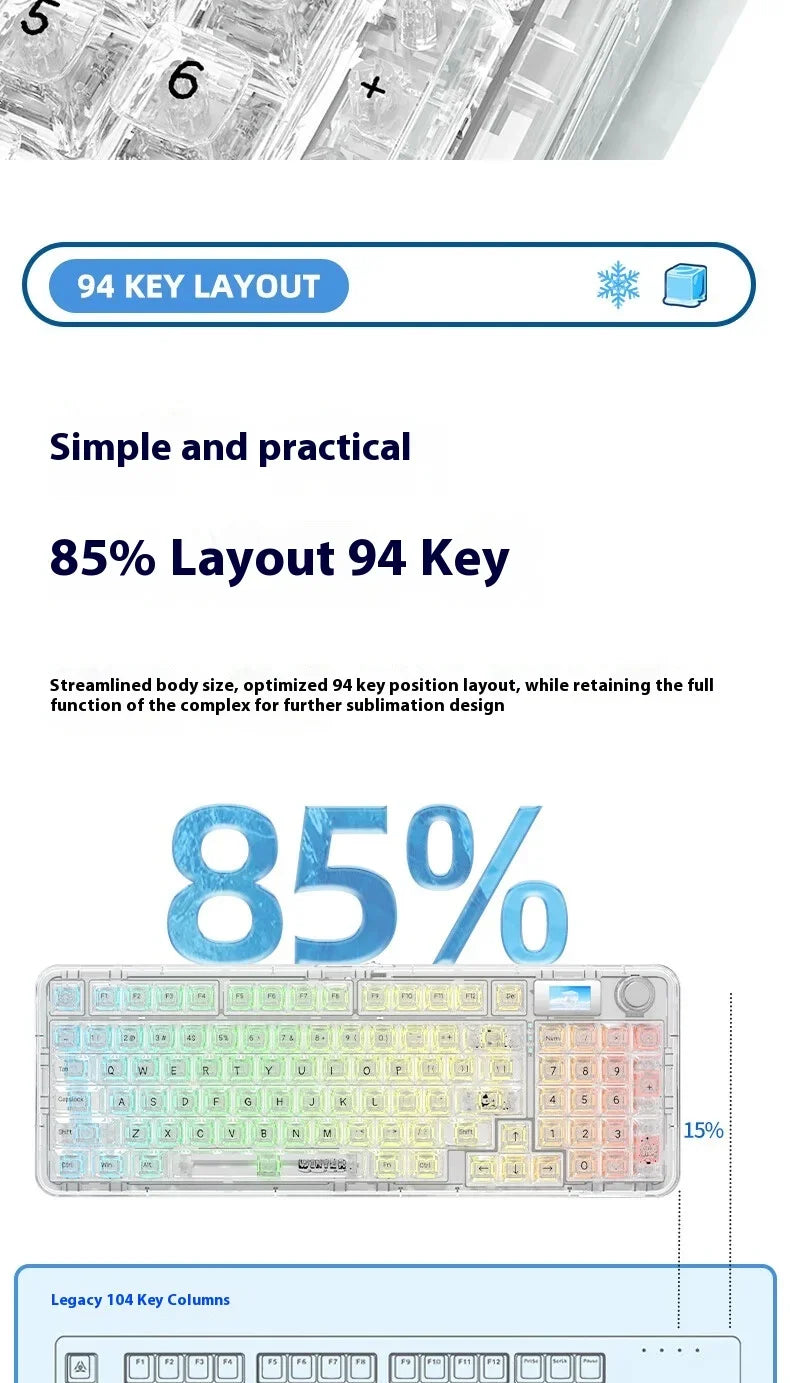 3-Mode RGB Mechanical Gaming Keyboard with Knob