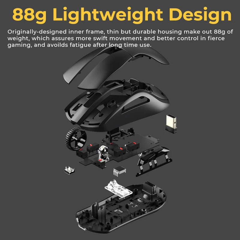Tri-Mode RGB Gaming Mouse with Charging Base