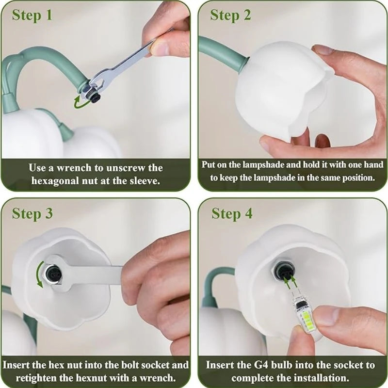 Vintage Floral Lily Table Lamp