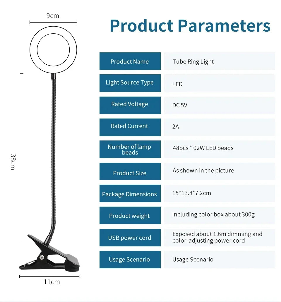 LED USB Clip-On Desk Lamp