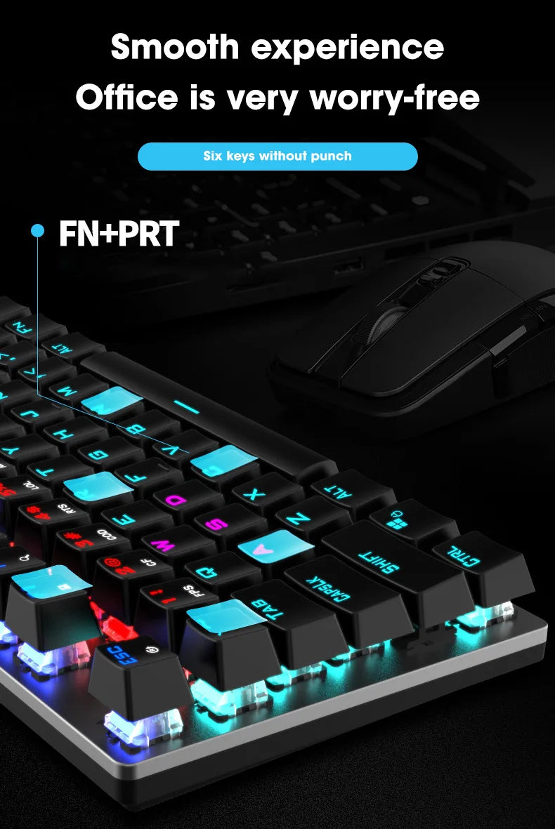 104 Keys RGB Metal Mechanical Gaming Keyboard