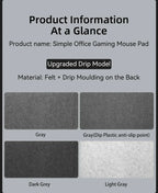 Large Wool Felt Desk Mouse Pad Protector Mat