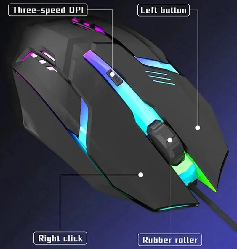 Ergonomic 4-Button RGB Gaming Mouse